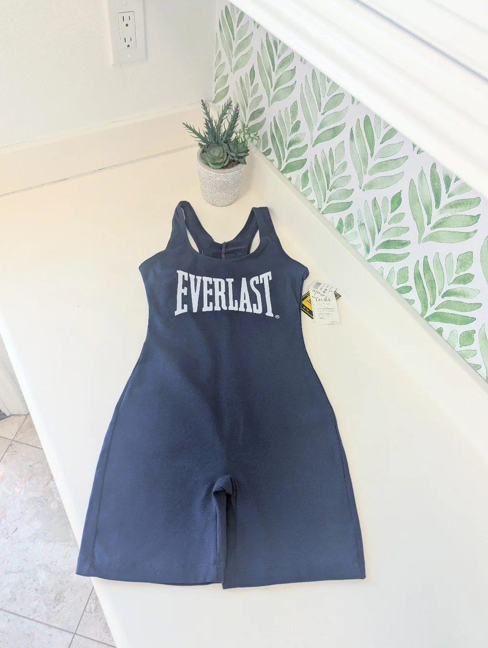 Everlast Navy Blue Athletic Tank Romper Singlet Medium - Picture 4 of 14